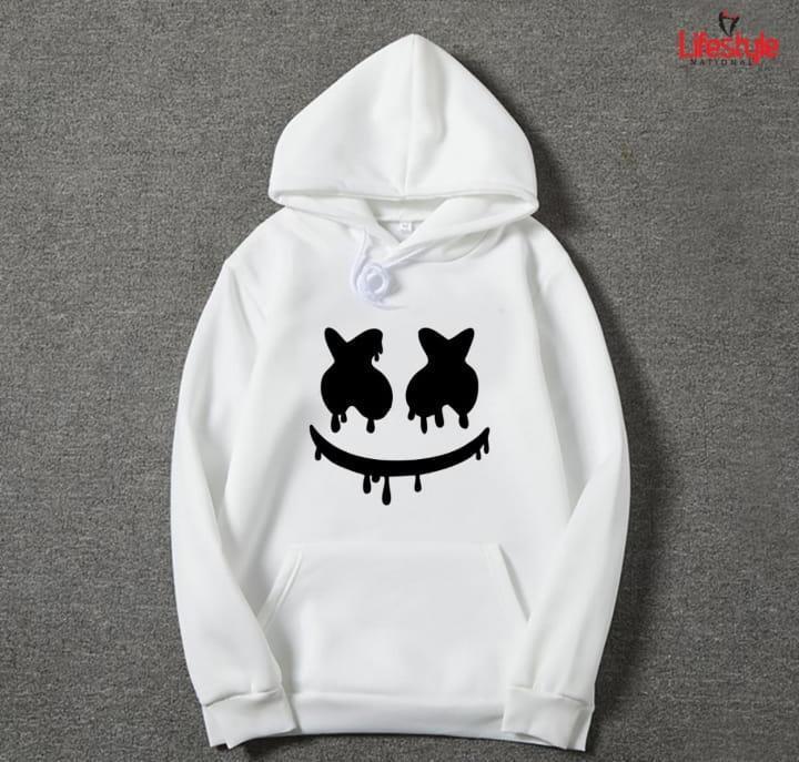 Men’s Cotton Graphic Sublimation Hoodie – White | Stylish Casual Wear | Free Shipping