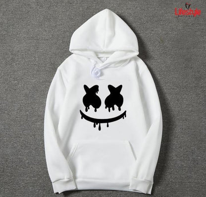 Men’s Cotton Graphic Sublimation Hoodie – White | Stylish Casual Wear | Free Shipping