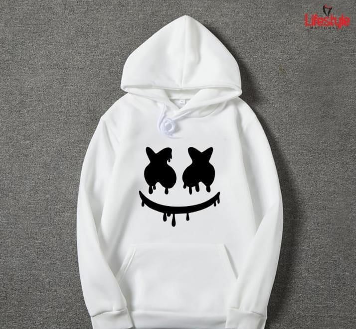 Men’s Cotton Graphic Sublimation Hoodie – White | Stylish Casual Wear | Free Shipping