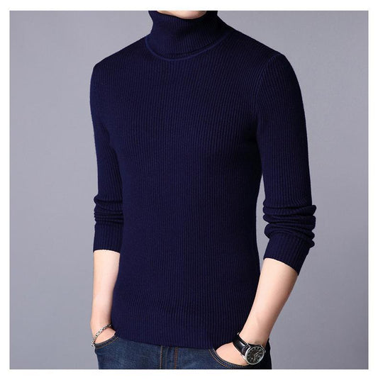 Men’s Ribbed High Neck Sweater – Ultra-Soft Plain Winter Wear  | Free Shipping