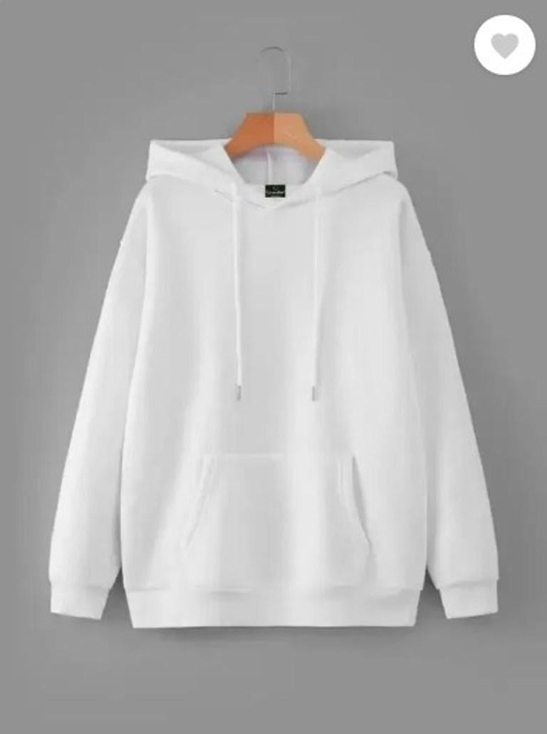 Men’s Fleece Hoodie in Pakistan | 1 Pc Plain Stitched Hoodie – White | Free Shipping