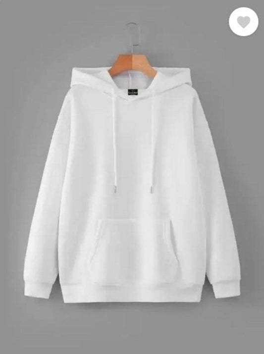 Men’s Fleece Hoodie in Pakistan | 1 Pc Plain Stitched Hoodie – White | Free Shipping