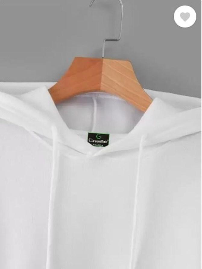 Men’s Fleece Hoodie in Pakistan | 1 Pc Plain Stitched Hoodie – White | Free Shipping