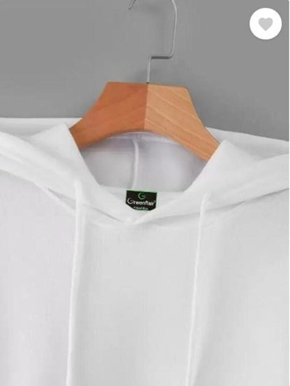 Men’s Fleece Hoodie in Pakistan | 1 Pc Plain Stitched Hoodie – White | Free Shipping