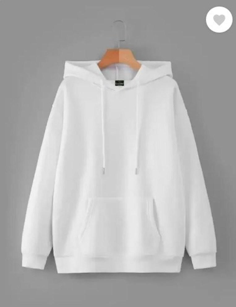 Men’s Fleece Hoodie in Pakistan | 1 Pc Plain Stitched Hoodie – White | Free Shipping