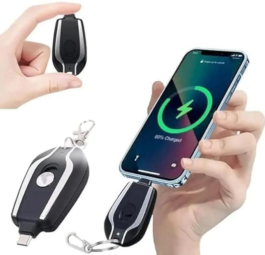 Fast Charging Keychain Power Bank | Portable Mini USB Charger | 620mAh – Black | Free Shipping
