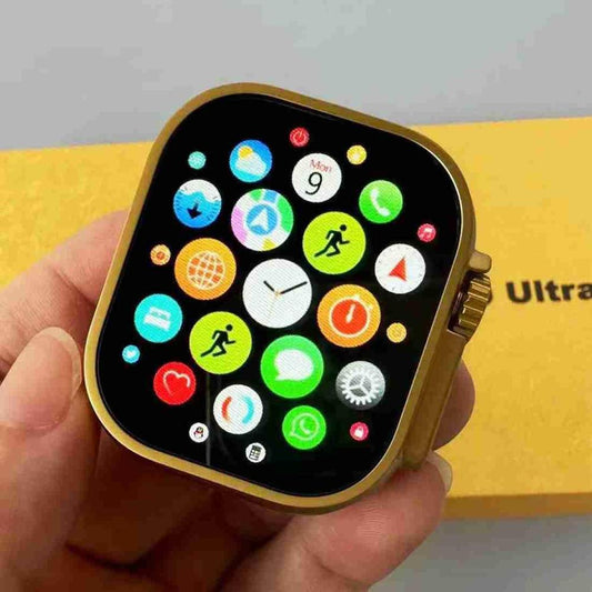 HK9 Ultra Golden Smart Watch – 49mm Full HD Display | Bluetooth | Free Shipping
