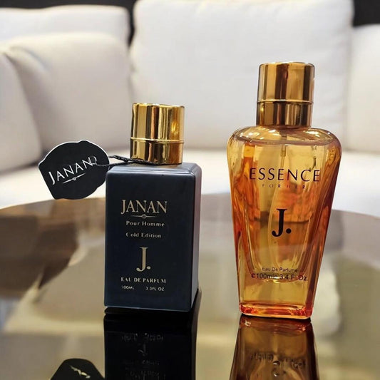 Janan & Essence Unisex Perfume Set – 2 Pcs Long Lasting Citrus Fragrance | Alcohol-Free | Free Shipping