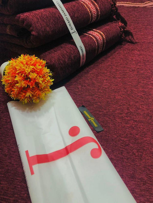 Luxurious Maroon Velvet Shawl – Plain 3 Yards Elegant Winter Wrap | Free Shipping