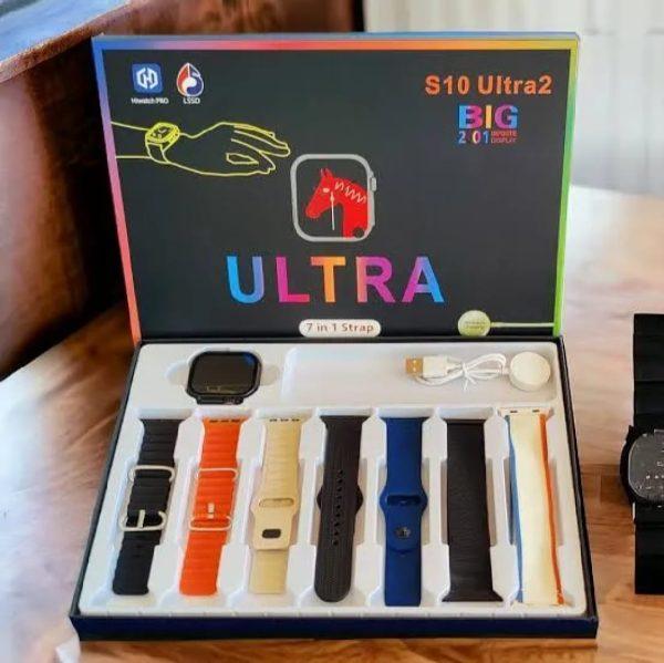 S10 Ultra 2 Smartwatch – Unisex Kids & Adults | Titanium Body | 7 Stylish Straps | Magnetic Charging | Water-Resistant | Free Shipping