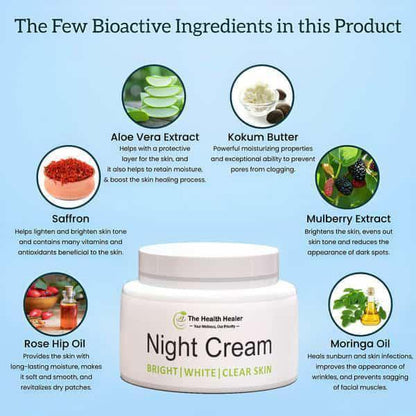 Whitening & Brightening Night Cream – Deep Repair & Glow | Free Shipping