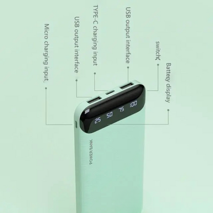 Portable Power Bank 20000mAh in Pakistan | High-Capacity with LED Display & Fast Charging (Random Color) | Free Shipping
